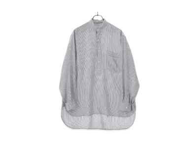 COMOLI Silk-Stripe Pullover Shirt "Stripe"