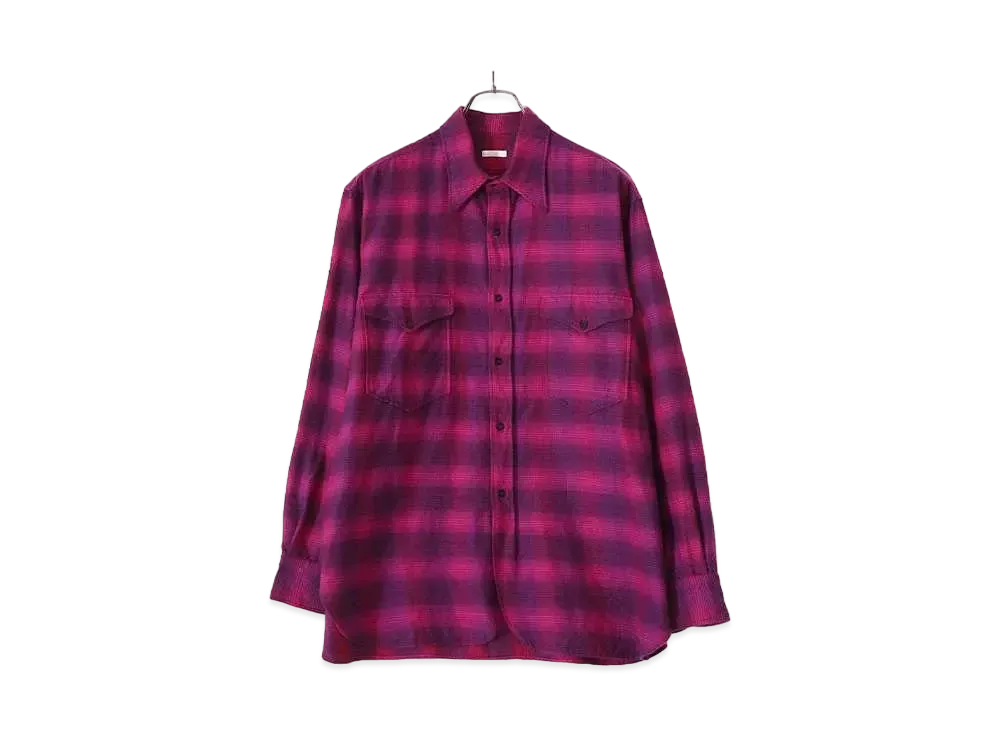 COMOLI Wool Silk Work Shirt "Pink"