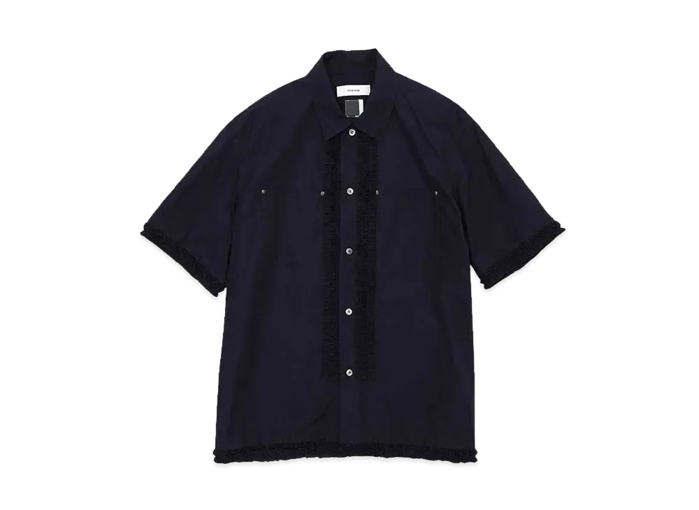 FACETASM FRILL SHORT SLEEVE SHIRT "NAVY"
