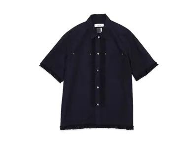 FACETASM FRILL SHORT SLEEVE SHIRT "NAVY"