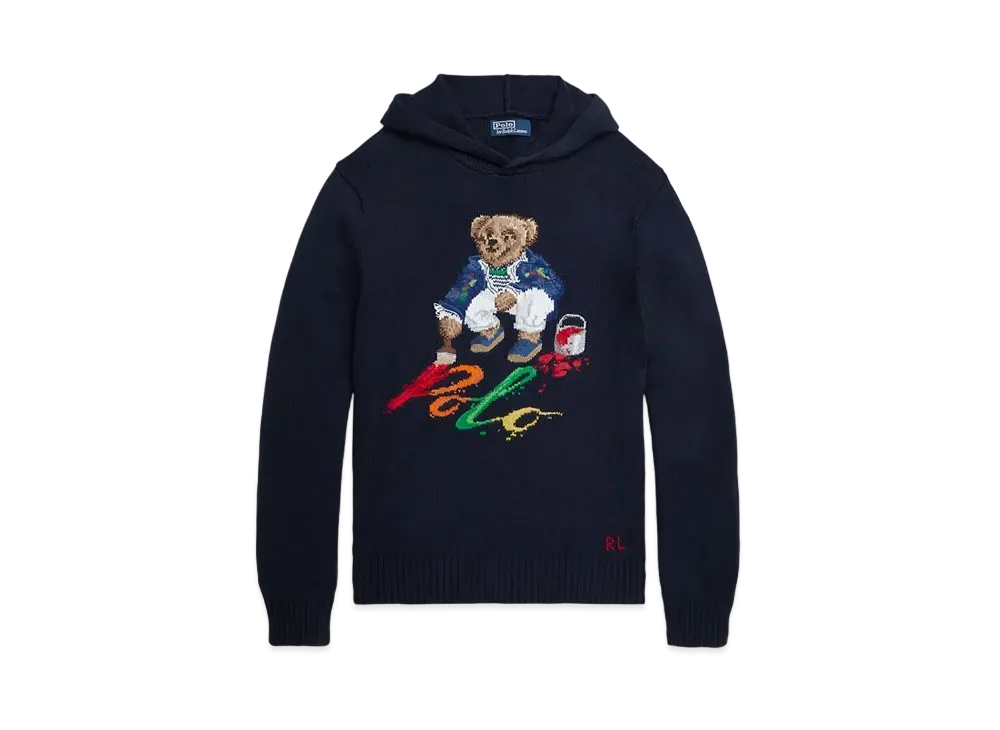 Polo Ralph Lauren Polo Bear Cotton Hooded Sweater "Navy"