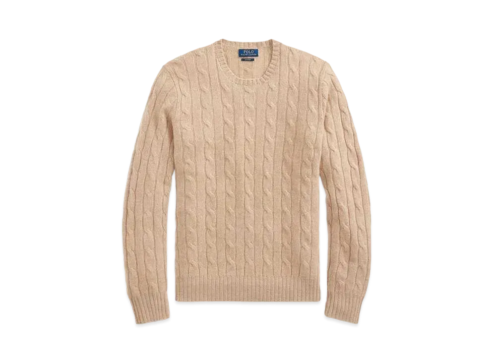 Polo Ralph Lauren Cable Knit Cashmere Sweater "Brown"