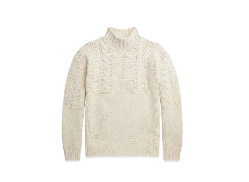Polo Ralph Lauren Anchor Aran-Knit Wool-Blend Sweater "Natural"