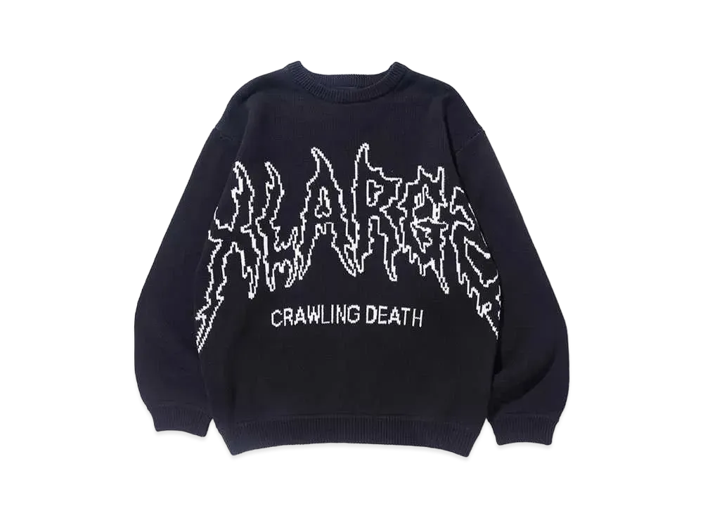 XLARGE x Crawling Death Crewneck Knit "Black"
