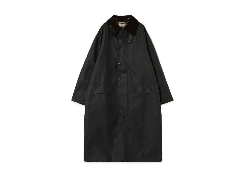 Barbour Burghley Waxed Cotton Long Coat (Oversized Fit) "Olive"