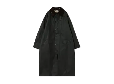 Barbour Burghley Waxed Cotton Long Coat (Oversized Fit) "Olive"