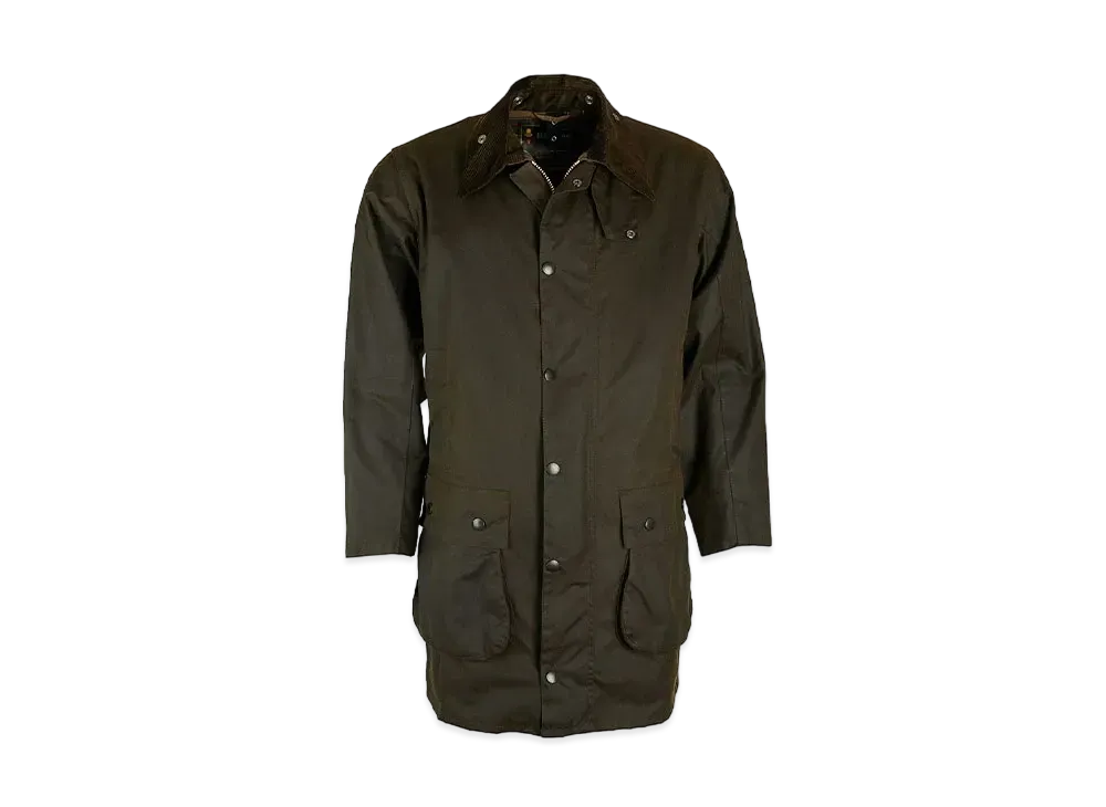 Barbour Northumbria Waxed Cotton Mid-Length Coat "Olive"