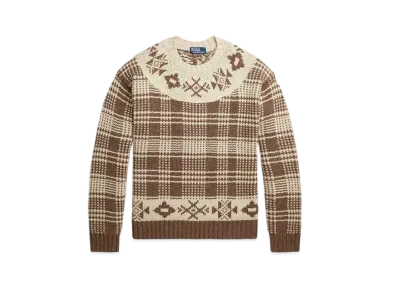 Polo Ralph Lauren Plaid Wool Linen Sweater "Brown"