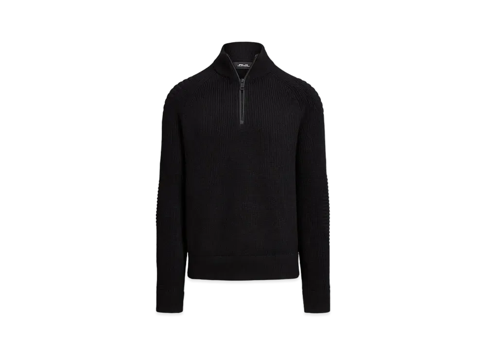 Polo Ralph Lauren Washable Wool Quarter-Zip Sweater "Black"