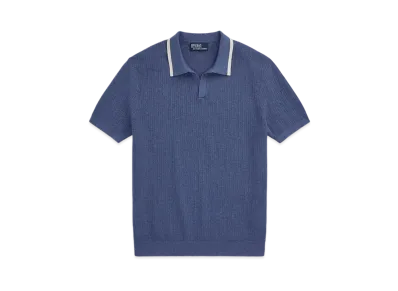 Polo Ralph Lauren Textured Cotton Johnny Collar Sweater "Blue"