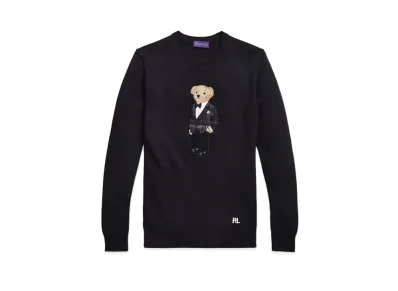 Ralph Lauren Purple Label Polo Bear Cashmere Sweater "Black"