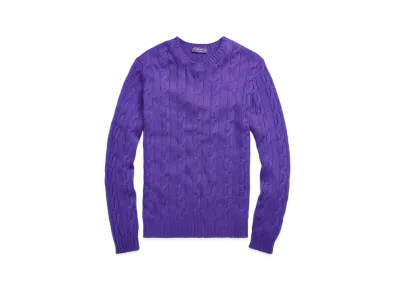 Ralph Lauren Purple Label Cable Knit Cashmere Sweater "Purple"