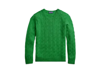 Ralph Lauren Purple Label Cable Knit Cashmere Sweater "Green"