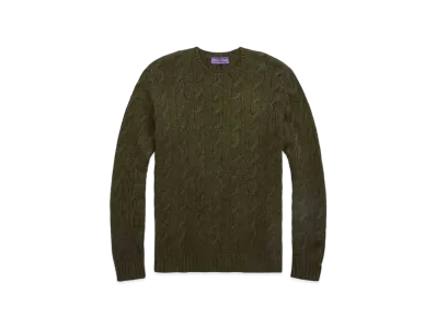 Ralph Lauren Purple Label Cable Knit Cashmere Sweater "Green"