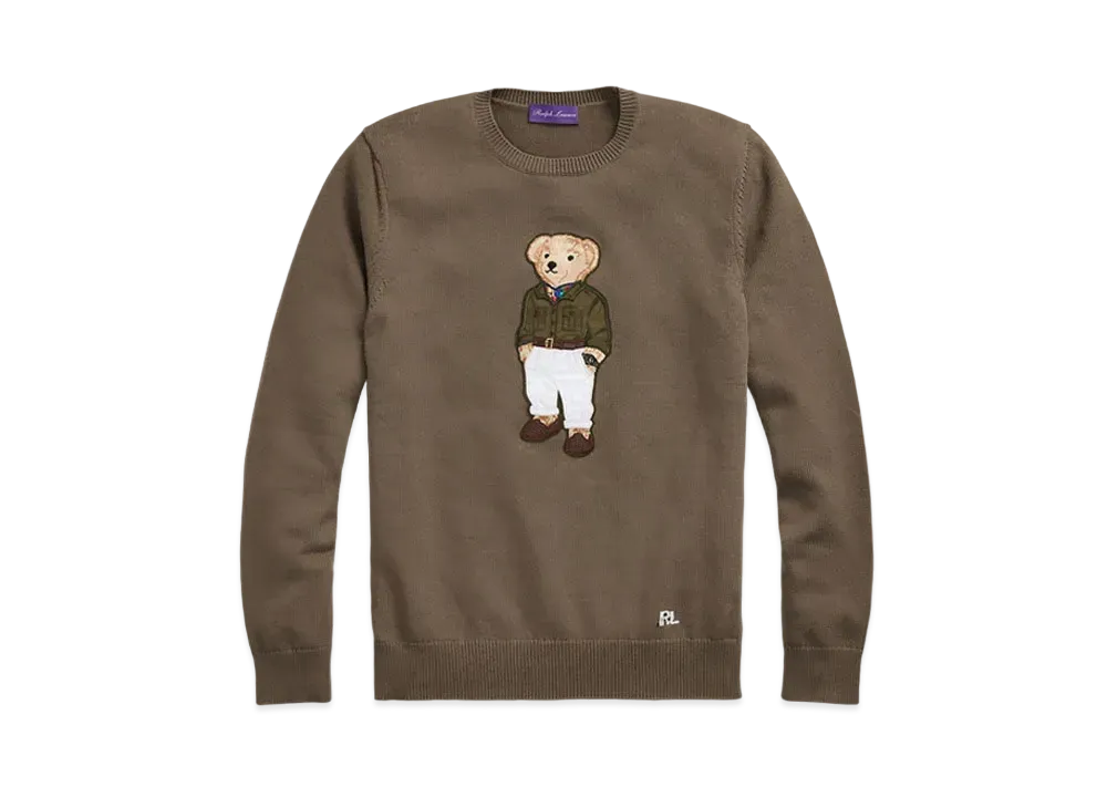 Ralph Lauren Purple Label Polo Bear Cotton-Blend Sweater "Green"