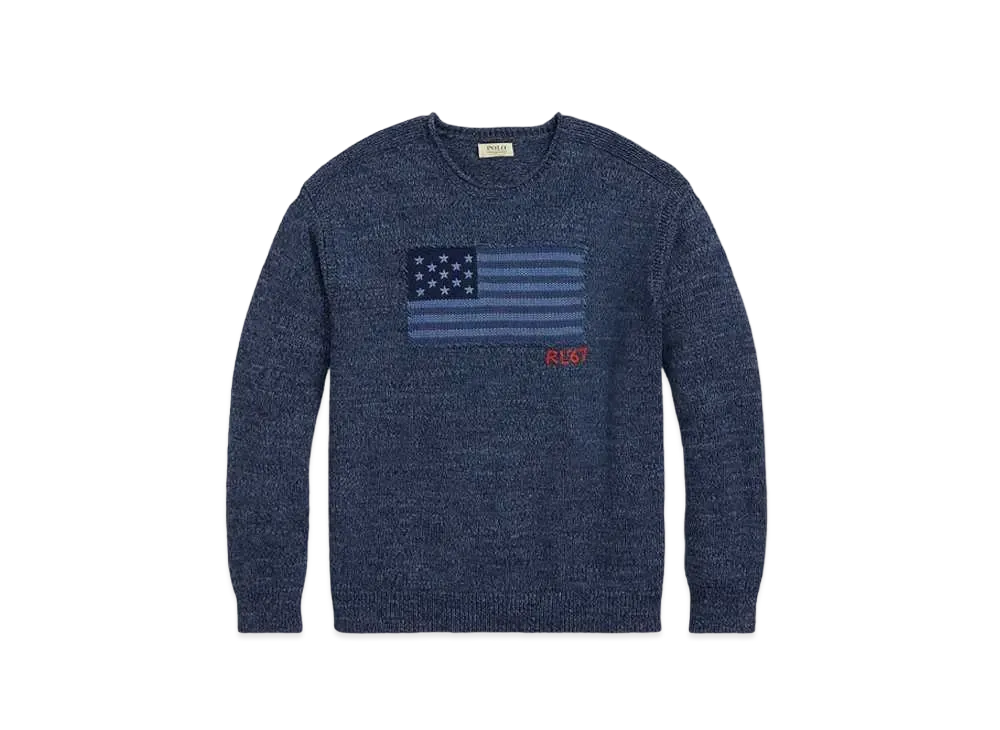 Polo Ralph Lauren Flag Cotton Rollneck Sweater "Blue"