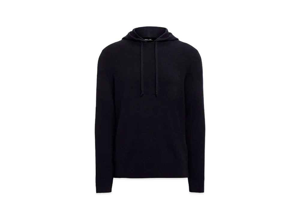 Polo Ralph Lauren Mesh-Knit Cashmere Hooded Sweater "Navy"