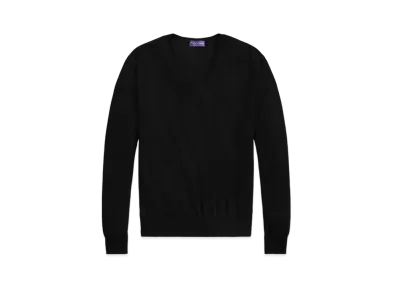 Ralph Lauren Purple Label Cashmere V-Neck Sweater "Black"
