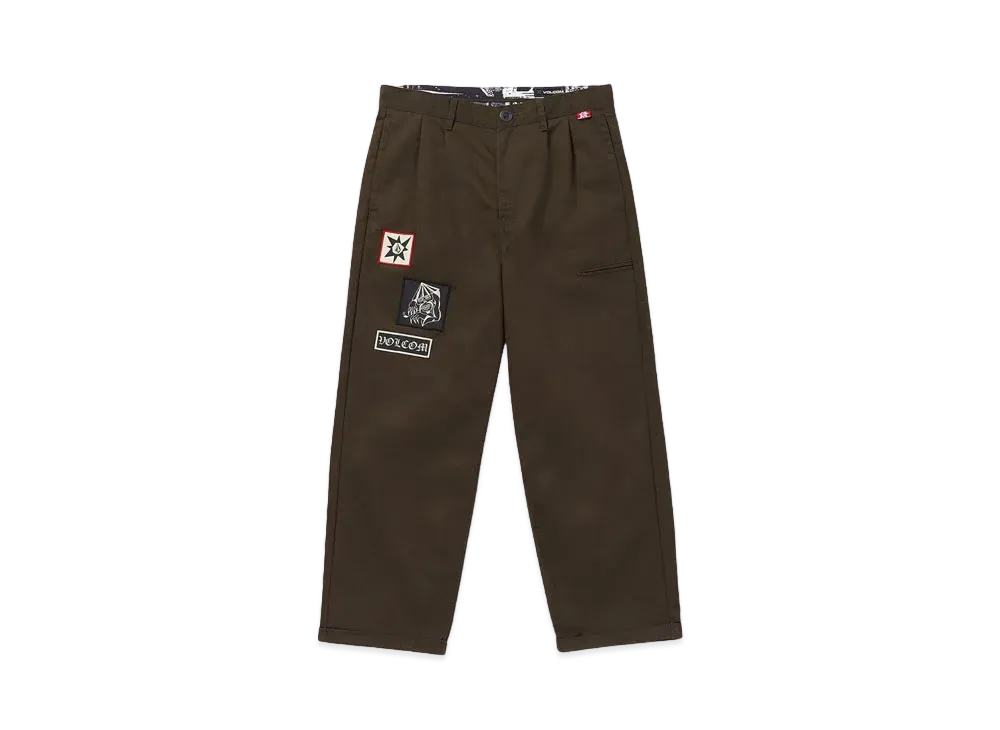 VOLCOM TOKYO TRUE FEATURED ARTIST YUSUKE SERVICES PANTS "DARK BROWN"