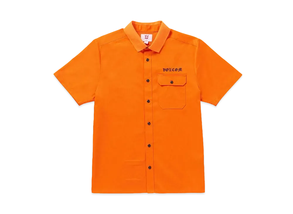 VOLCOM TOKYO TRUE FEATURED ARTIST YUSUKE POCKET SHORT SLEEVE SHIRT "ORANGE"