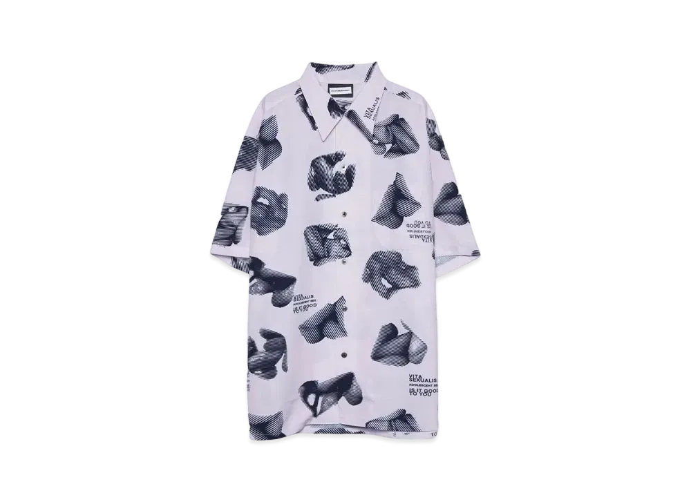 PRESTIGE APPAREL OPEN COLLAR PRINT SHIRTS "LAVENDER"