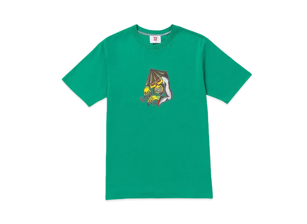 VOLCOM TOKYO TRUE FEATURED ARTIST YUSUKE HAMAMOTO PIPER SHORT SLEEVE TEE "GREEN"
