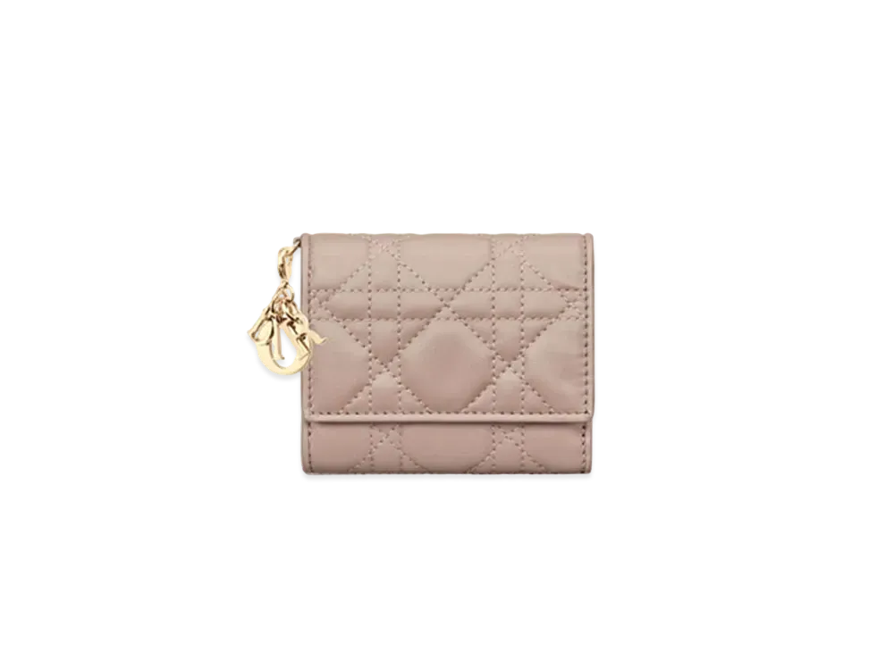 Dior Lady Dior Lotus Wallet Cannage Lambskin Japan Exclusive "Taupe"