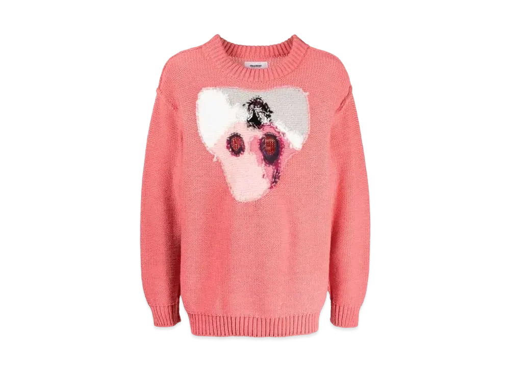 doublet Intarsia Knit Sweater "Coral Pink"