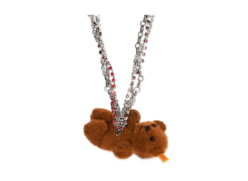 doublet Stuffed Bear Necklace "Chocolate Brown"