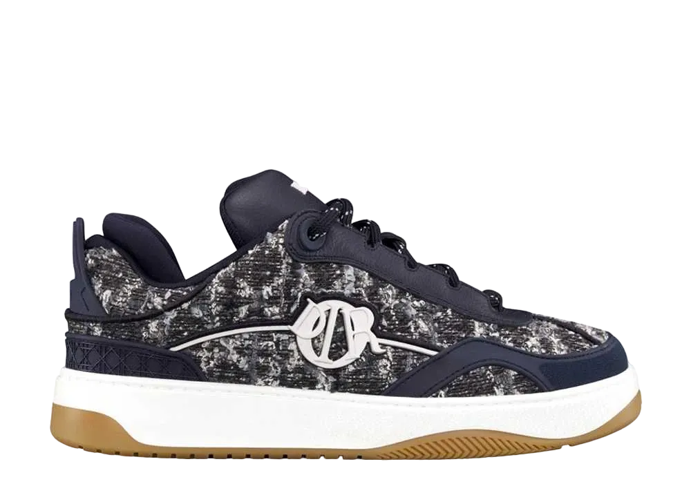 Dior B9S Skater Sneaker Limited and Numbered Edition Cannage Cotton Tweed "Navy Blue"