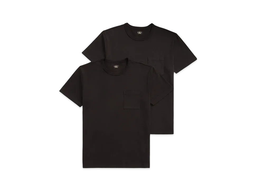 RRL Ralph Lauren Garment Dyed Pocket Tee 2Pack "Black"