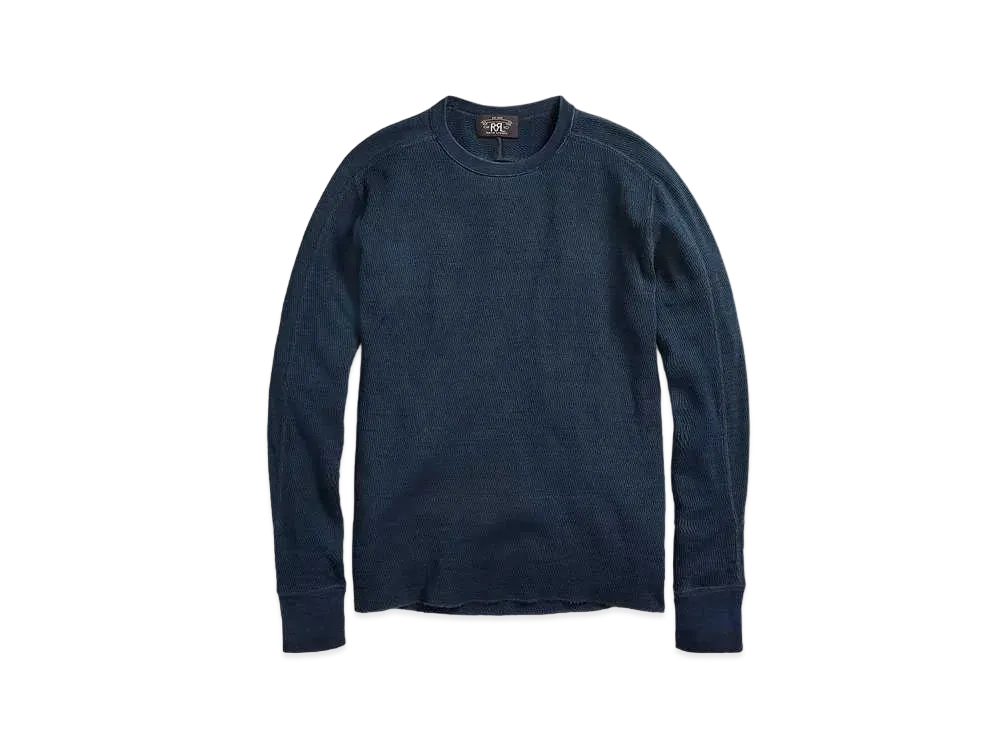 RRL Ralph Lauren Indigo Jacquard Knit Crewneck "Blue"