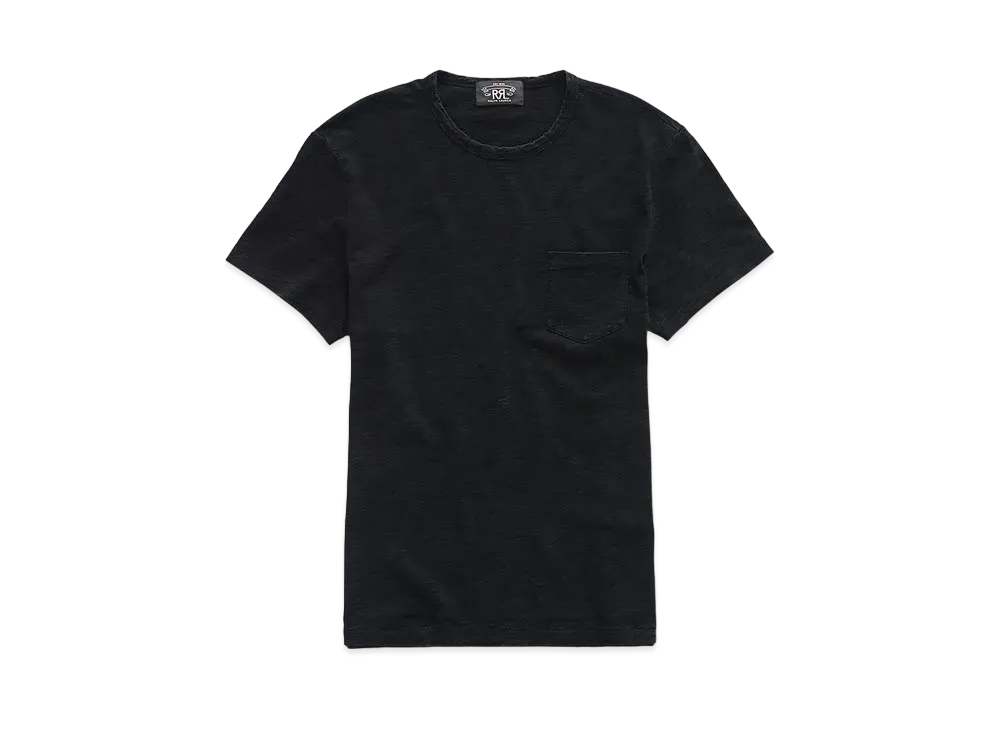 RRL Ralph Lauren Indigo Cotton Crewneck Tee "Black"