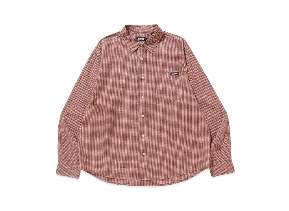 XLARGE GINGHAM CHECK L/S SHIRT "BROWN"