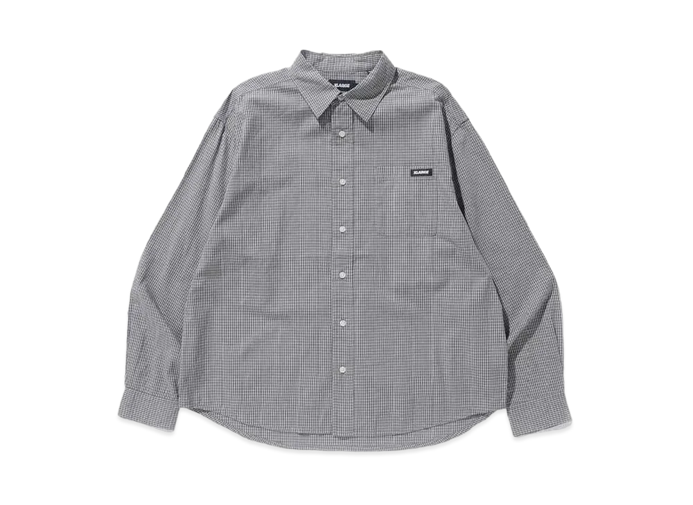 XLARGE GINGHAM CHECK L/S SHIRT "GREY"