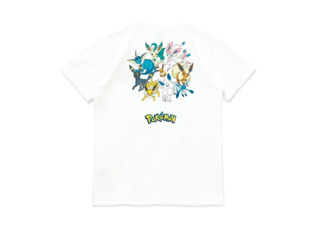 NEW ERA x Pokemon Youth Short Sleeve Cotton Tee Pikachu Eevee Friends "White"