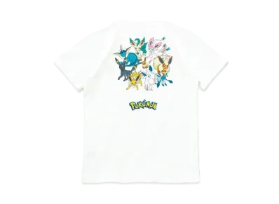 NEW ERA x Pokemon Youth Short Sleeve Cotton Tee Pikachu Eevee Friends "White"