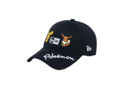 NEW ERA x Pokemon Golf 9Twenty Long Visor Pikachu Eevee "Black"