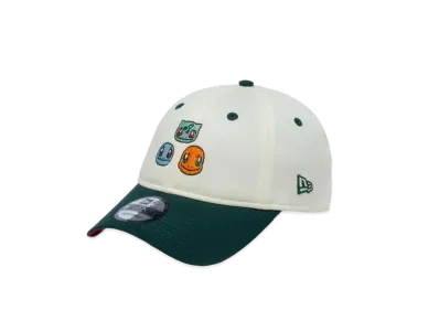 NEW ERA x Pokemon 9Twenty Fusigidane Hitokage Zenigame Visor "Chrome White/Dark Green"