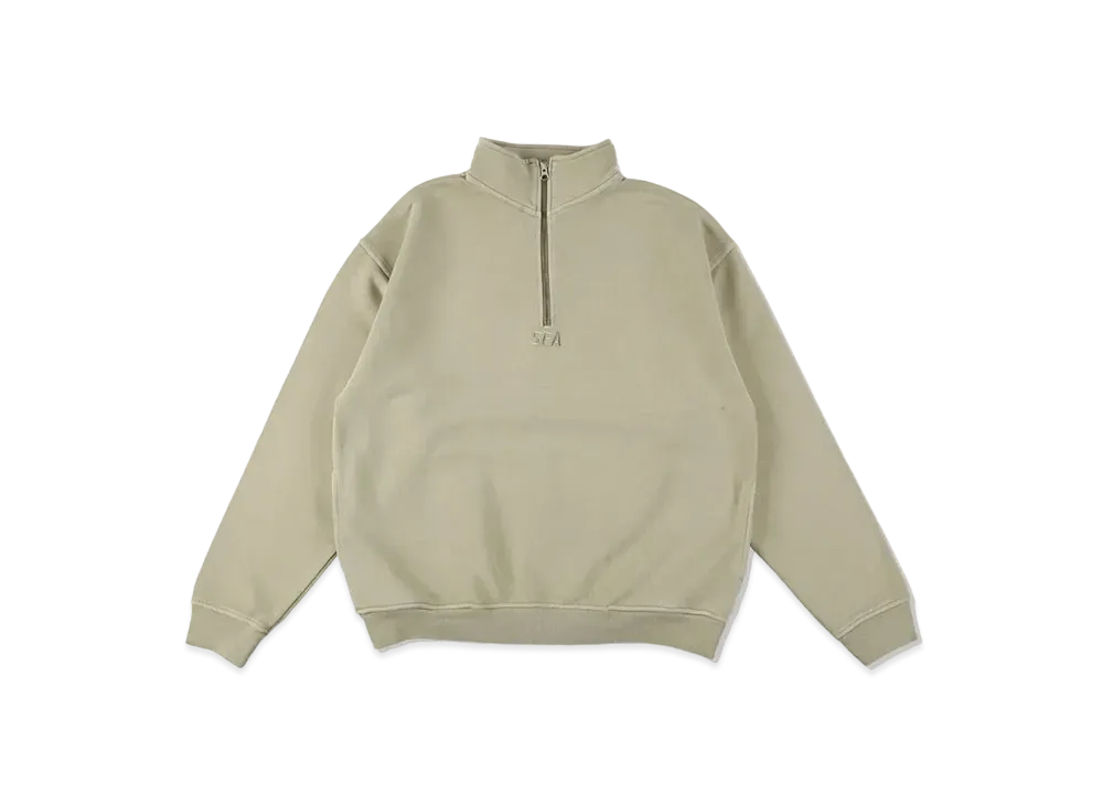 WIND AND SEA Sea Pigment Half Zip Sweat "Beige"