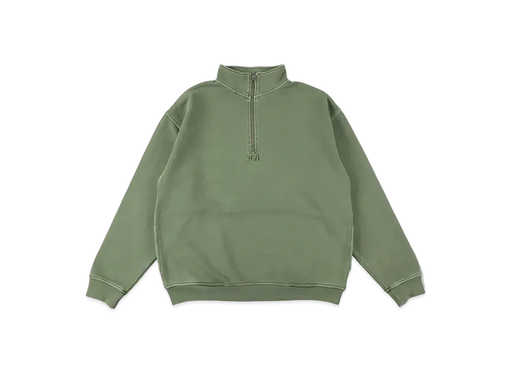 WIND AND SEA Sea Pigment Half Zip Sweat "Khaki"