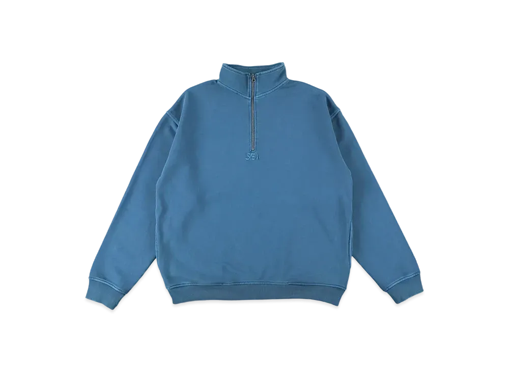 WIND AND SEA Sea Pigment Half Zip Sweat "Blue"