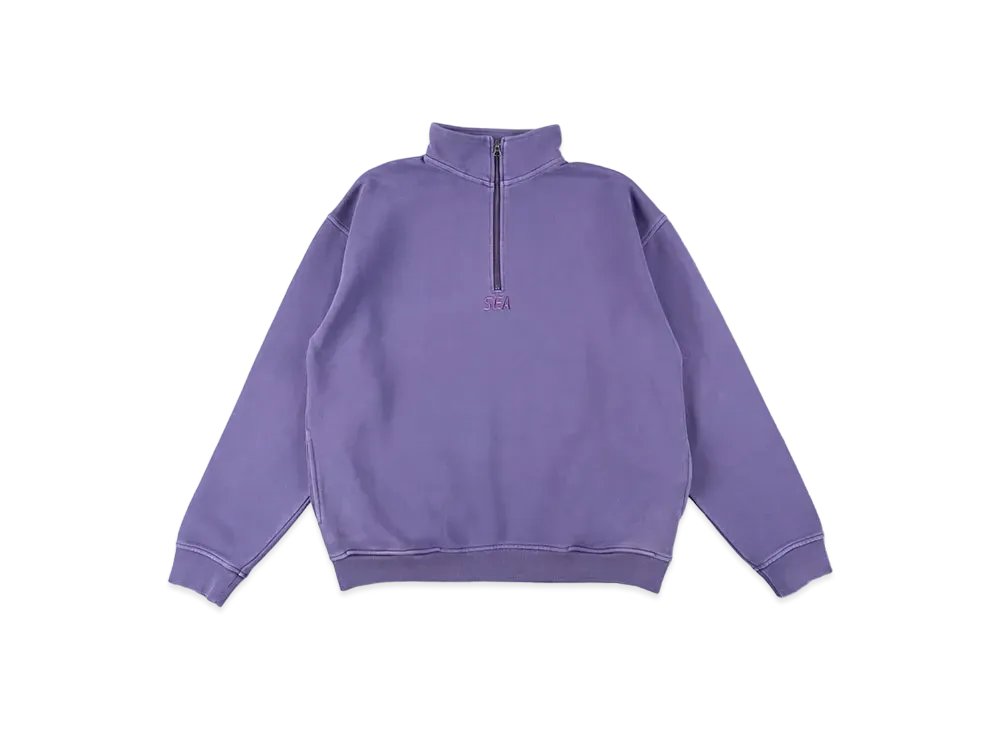 WIND AND SEA Sea Pigment Half Zip Sweat "Purple"