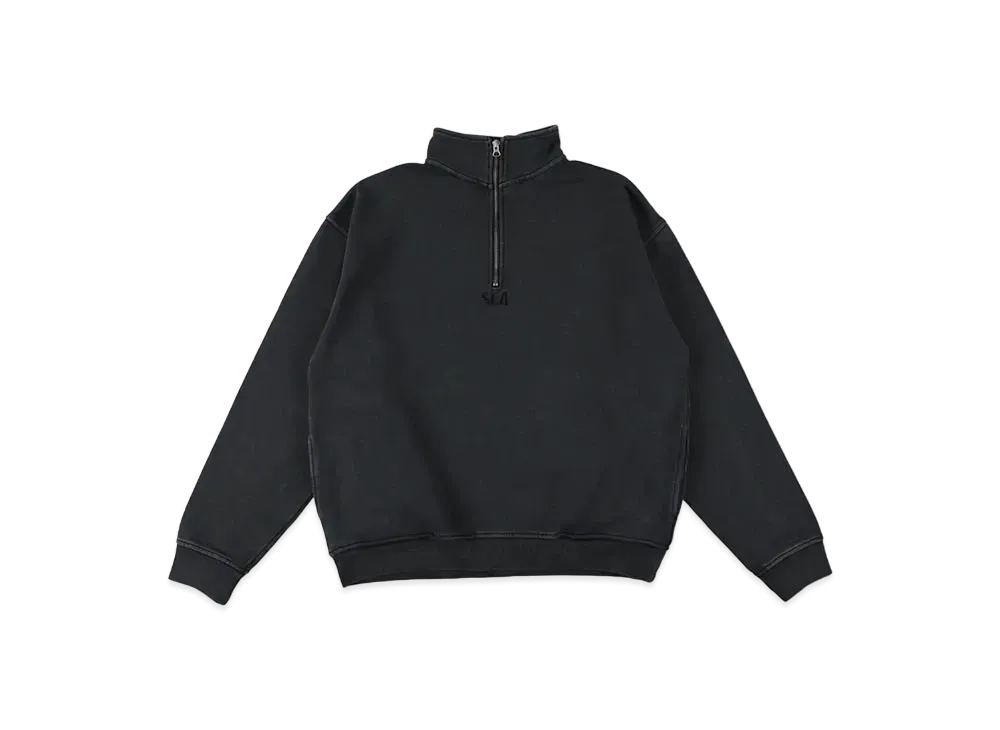 WIND AND SEA Sea Pigment Half Zip Sweat "Black"