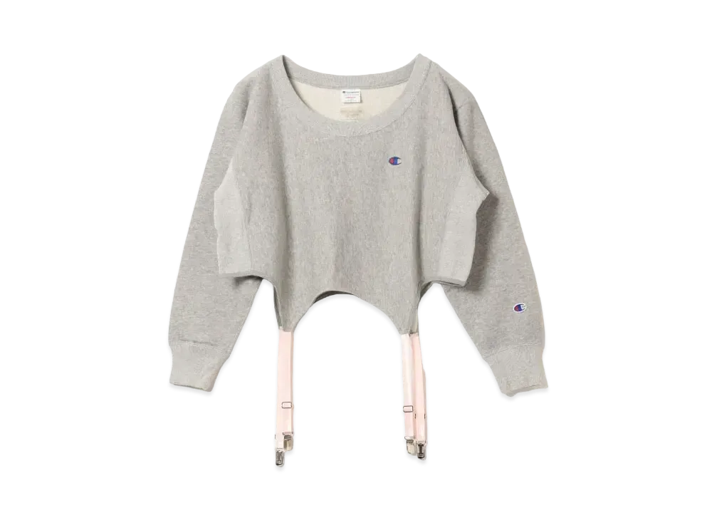 Champion for BEAMS COUTURE Cropped Garter Belt Tops "Top Gray"