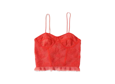 BEAMS COUTURE LINGERIE Lace Knit Corset "Red"