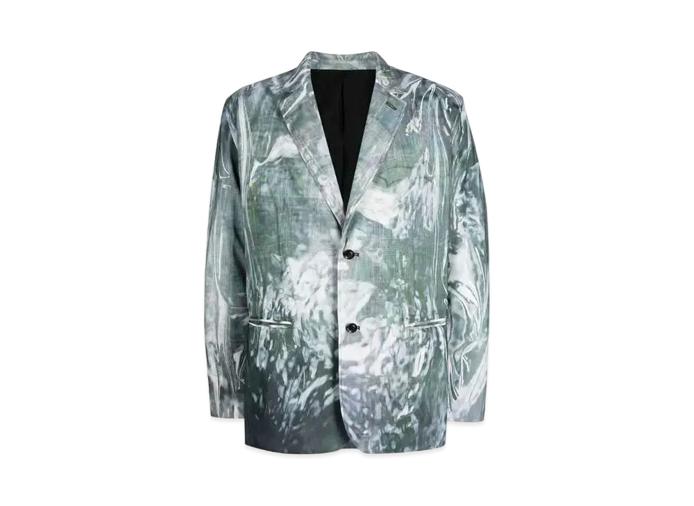 doublet Abstract Pattern Single Jacket "Khaki"