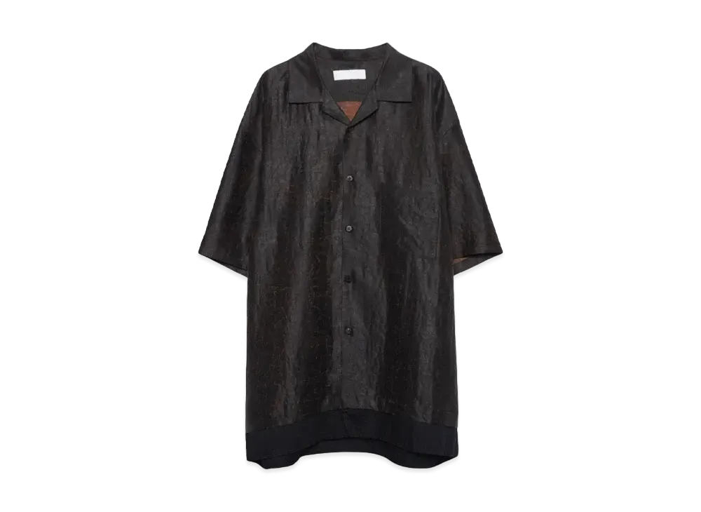 MAHITO MOTOYOSHI Silk mud dyed shirt "Brown"