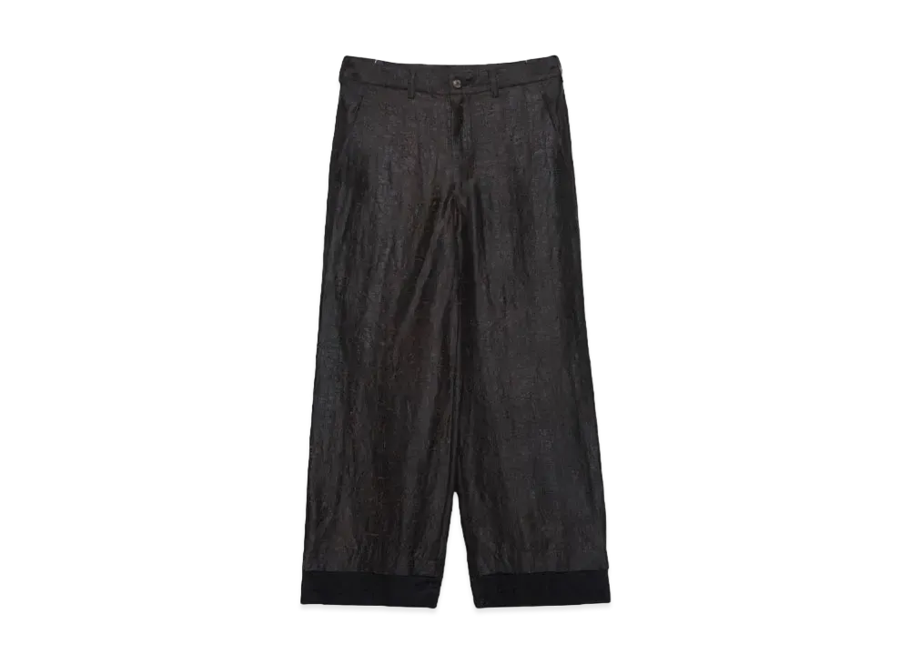 MAHITO MOTOYOSHI Silk mud dyed wide pants "Brown"