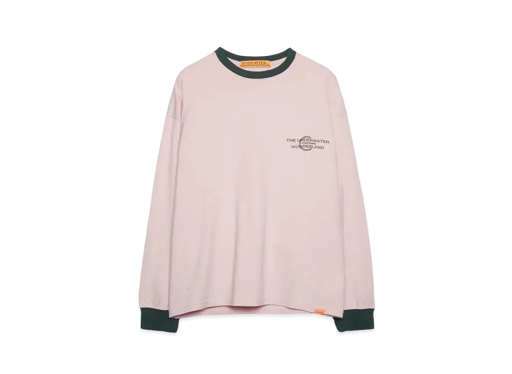 STUDIO SEVEN COMBI RIB LS TEE "PINK"
